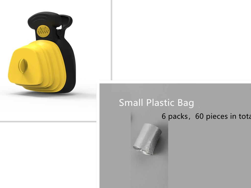 KFX-2470589 Foldable Silicone Poop Bag Dispenser with Travel Spoon for Outdoor Use