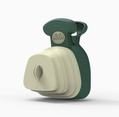 KFX-2470589 Foldable Silicone Poop Bag Dispenser with Travel Spoon for Outdoor Use