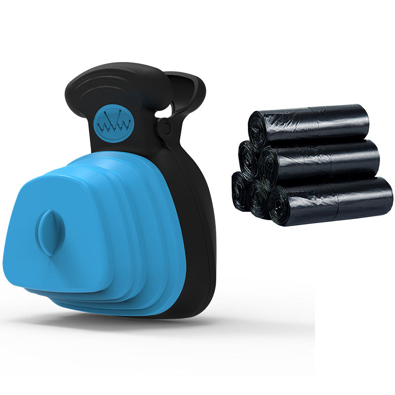 KFX-2470589 Foldable Silicone Poop Bag Dispenser with Travel Spoon for Outdoor Use