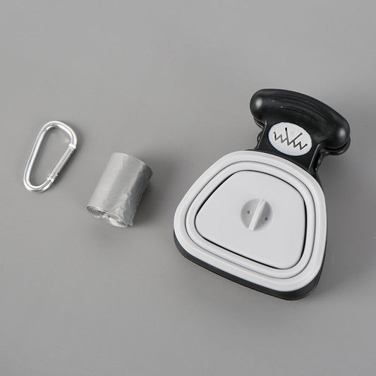 KFX-2470589 Foldable Silicone Poop Bag Dispenser with Travel Spoon for Outdoor Use