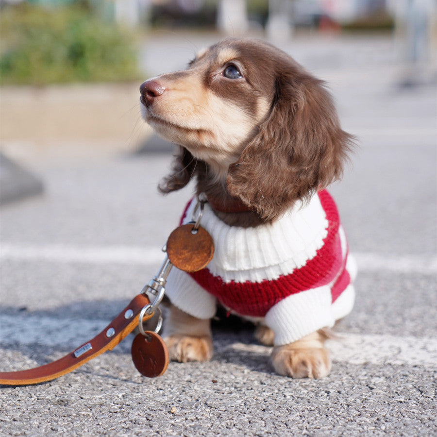 KFX-2472125 Cozy Red and White Striped Sweater for Small Dogs and Cats