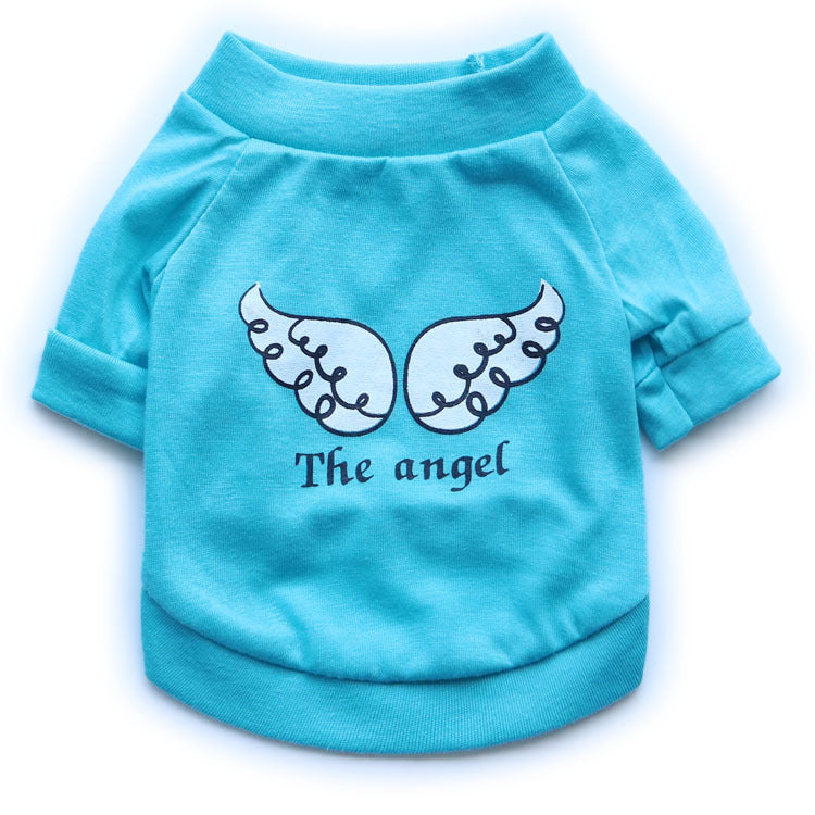 KFX-2472509 Light Green Cotton Jersey T-shirt with Wing Print for Small Dogs