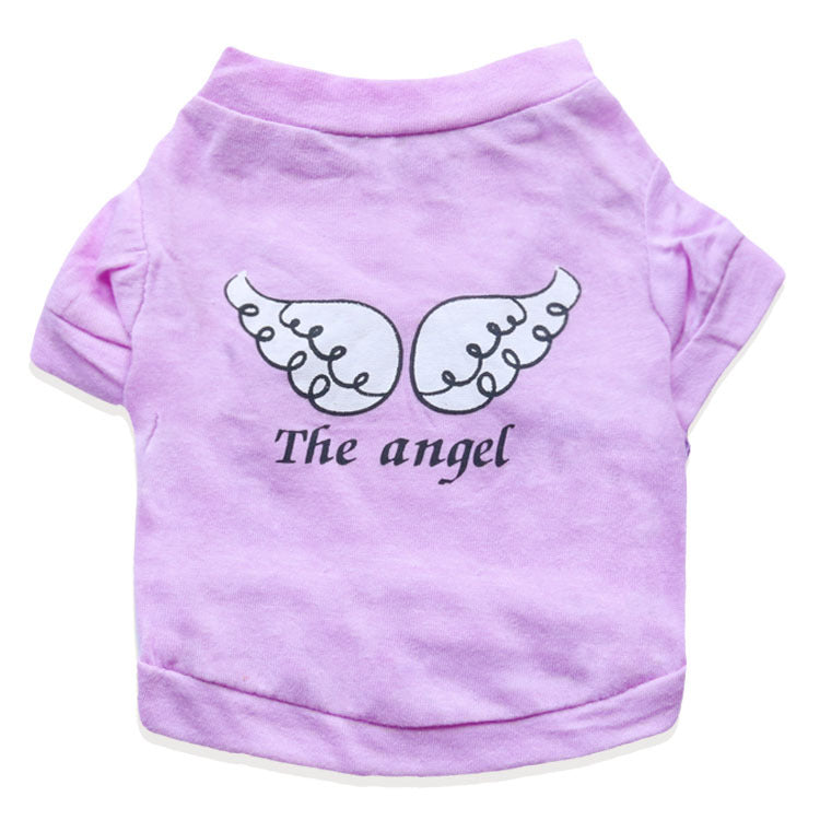 KFX-2472509 Light Green Cotton Jersey T-shirt with Wing Print for Small Dogs