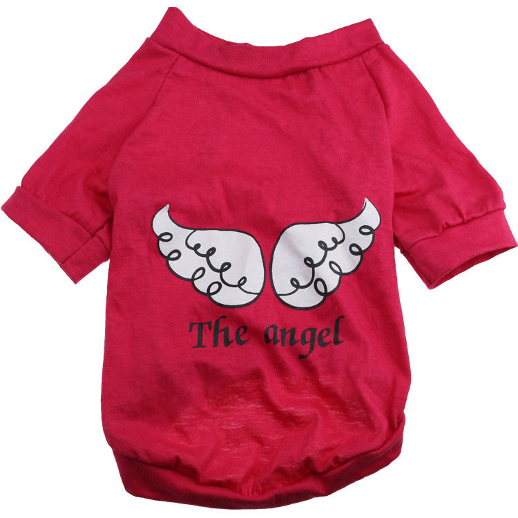KFX-2472509 Light Green Cotton Jersey T-shirt with Wing Print for Small Dogs