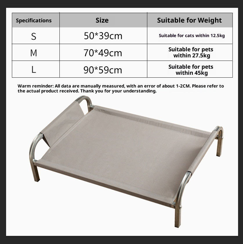 KFX-2474173 Lightweight Steel Frame Pet Camp Bed for Dogs and Cats - Available in Multiple Sizes