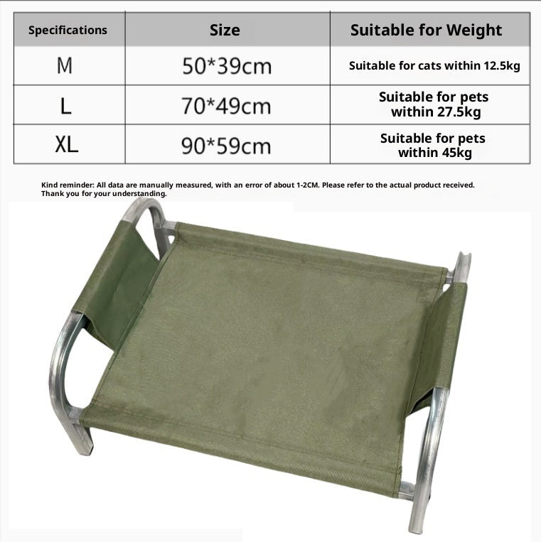 KFX-2474173 Lightweight Steel Frame Pet Camp Bed for Dogs and Cats - Available in Multiple Sizes