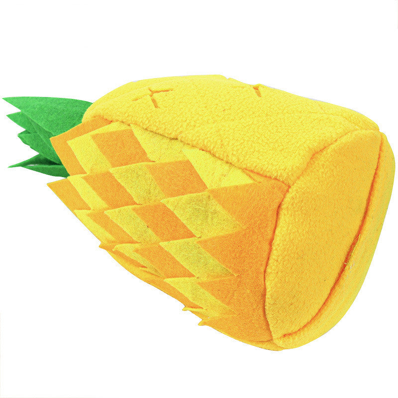 KFX-2474941 Pineapple-Shaped Sniffing Toy for Pets in Yellow, Made of Polar Fleece, 13x30 CM