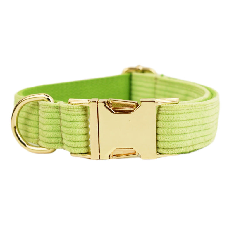 KFX-2475581 Velvet Fabric Dog Collar with Adjustable Sizes, Leash, Bow, Flower, Vest, and Poop Bag
