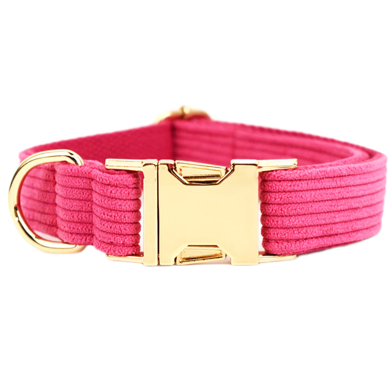 KFX-2475581 Velvet Fabric Dog Collar with Adjustable Sizes, Leash, Bow, Flower, Vest, and Poop Bag