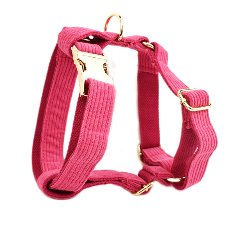 KFX-2475581 Velvet Fabric Dog Collar with Adjustable Sizes, Leash, Bow, Flower, Vest, and Poop Bag