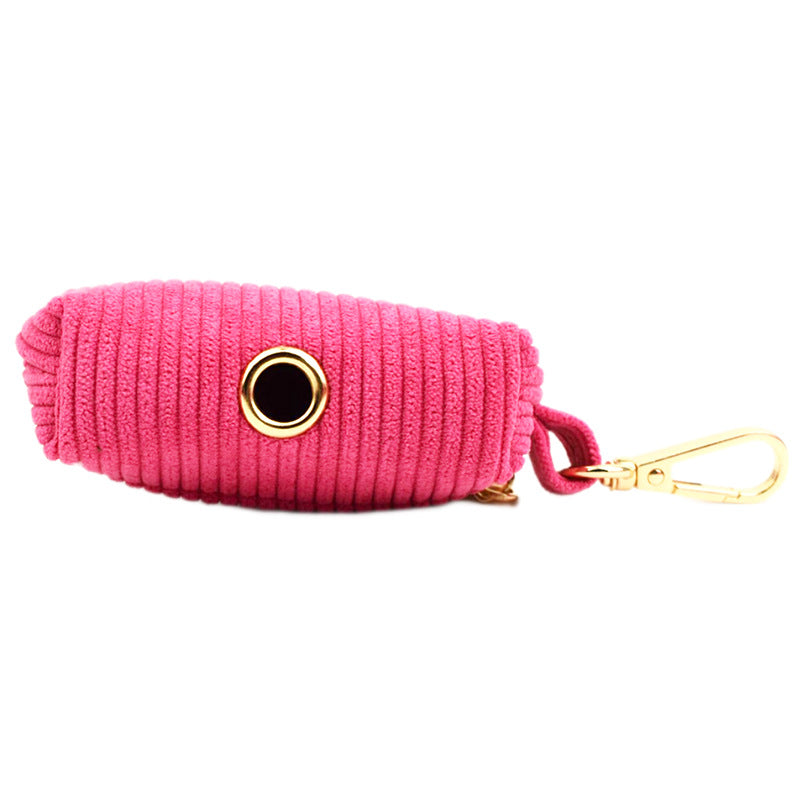 KFX-2475581 Velvet Fabric Dog Collar with Adjustable Sizes, Leash, Bow, Flower, Vest, and Poop Bag
