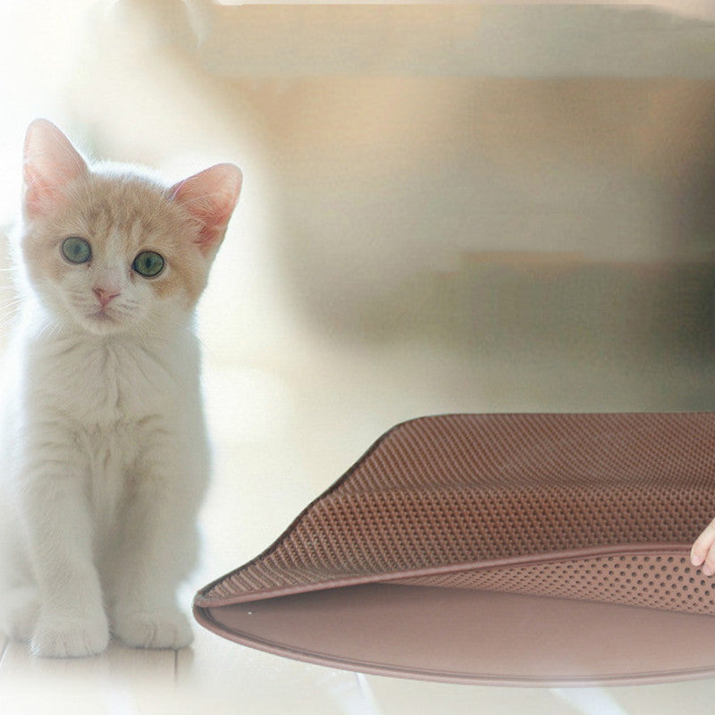 KFX-2475965 Double Layer EVA Splash-proof Cat Litter Filter Pad - 55x70cm, Ideal for Pet Beds and Cages