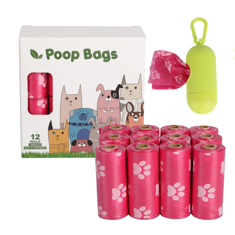 KFX-2476349 Eco-Friendly Dog Poop Bags - Continuous Roll, 23x33cm, 15 Bags per Roll, EPI & HDPE Material