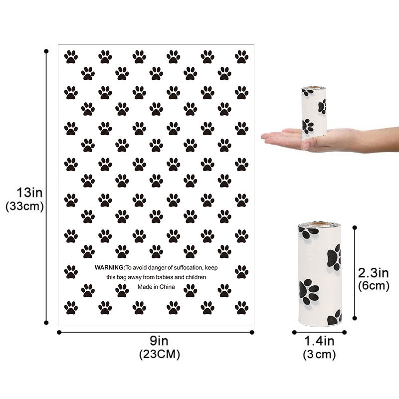 KFX-2476349 Eco-Friendly Dog Poop Bags - Continuous Roll, 23x33cm, 15 Bags per Roll, EPI & HDPE Material