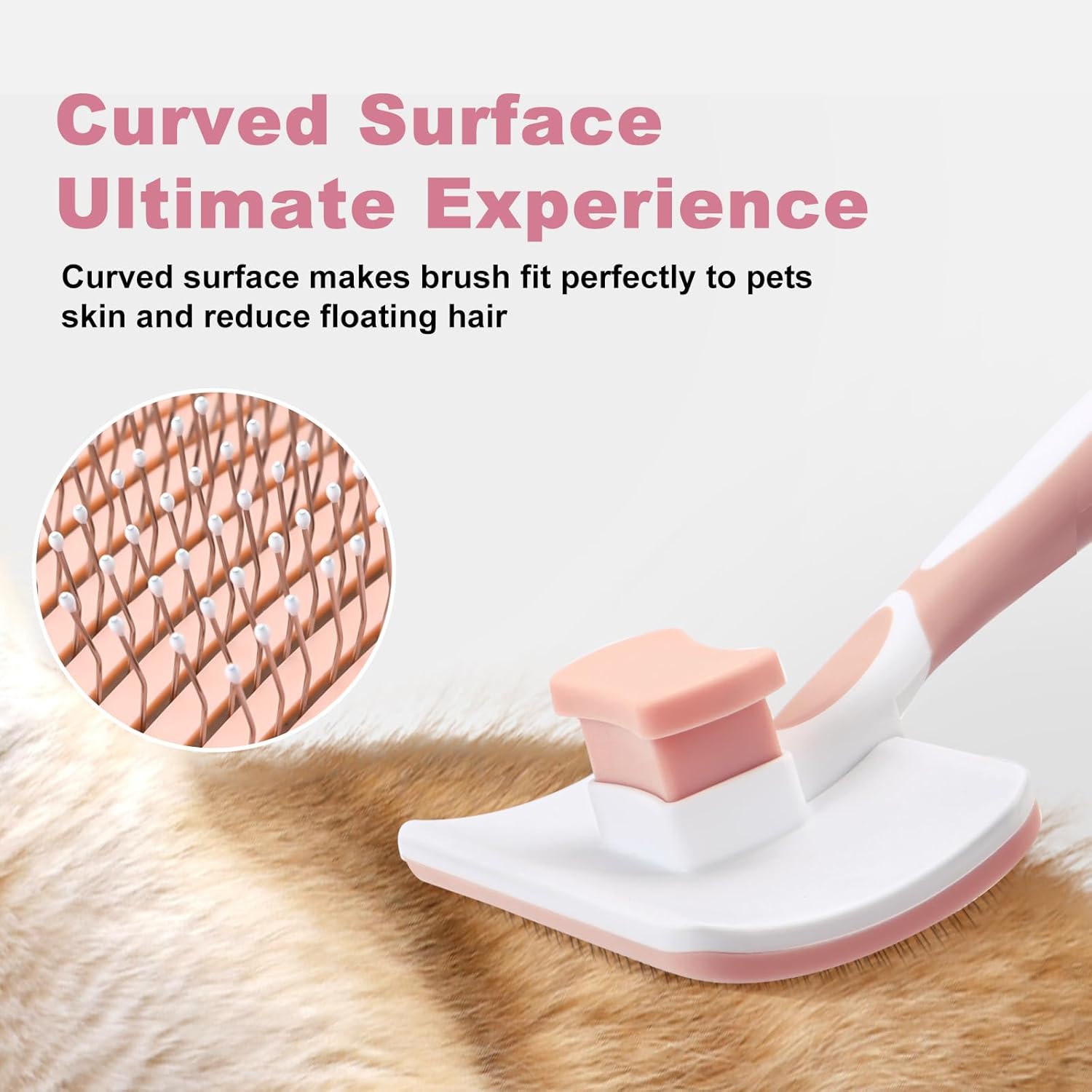KFX-2477373 Self-Cleaning Slicker Brush for Dogs and Cats - Efficient Pet Hair Removal for All Coat Types
