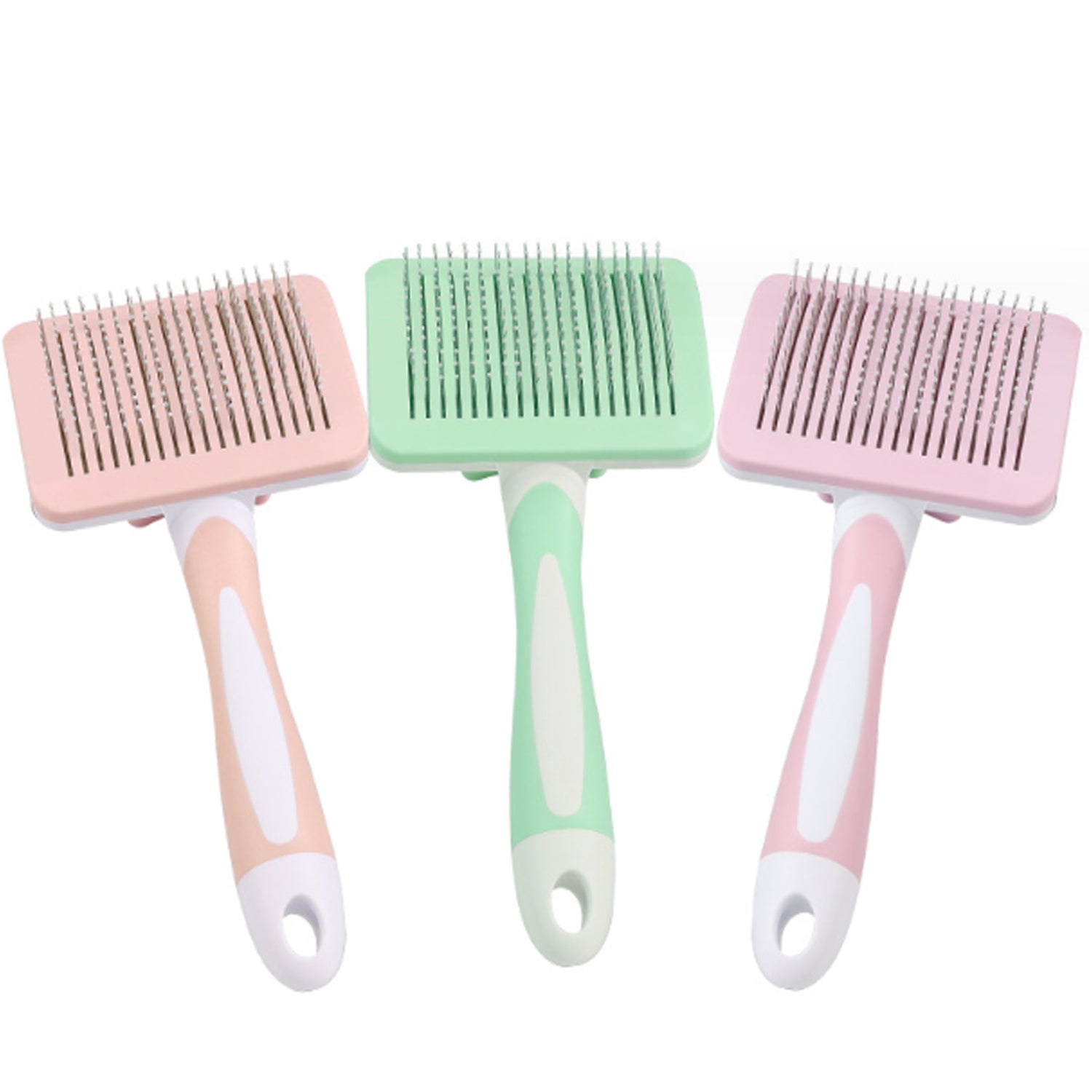 KFX-2477373 Self-Cleaning Slicker Brush for Dogs and Cats - Efficient Pet Hair Removal for All Coat Types