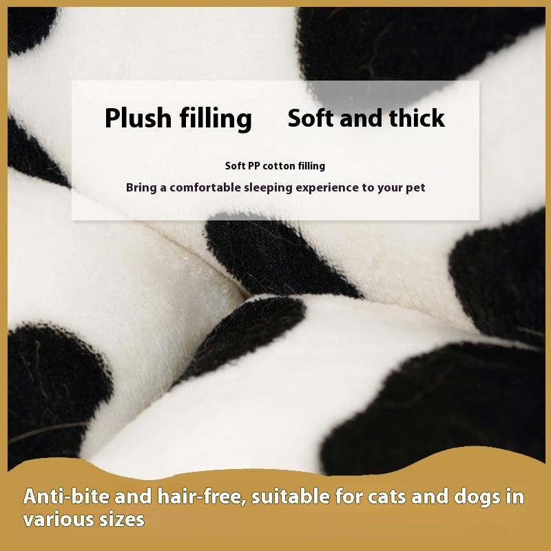 KFX-2478141 Cow Print Medium to Large Dog Pet Bed – Comfortable Cloth Design for Your Furry Friend