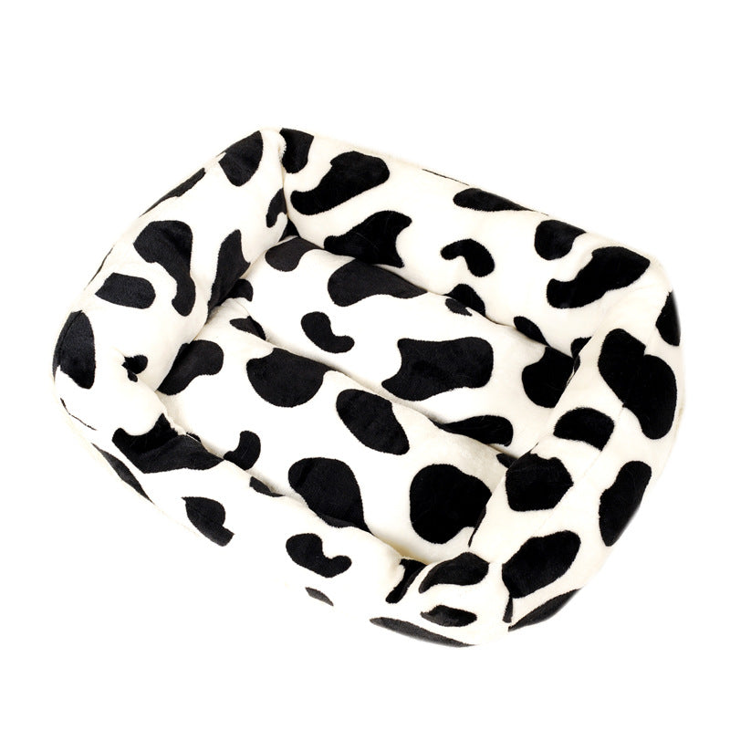 KFX-2478141 Cow Print Medium to Large Dog Pet Bed – Comfortable Cloth Design for Your Furry Friend
