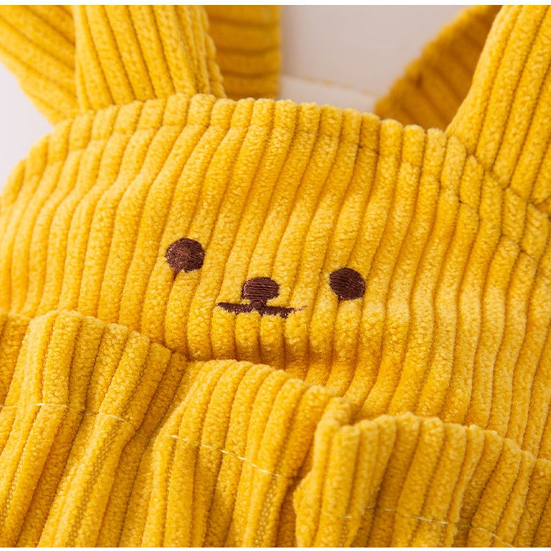 KFX-2478653 Cute Bear Corduroy Overalls for Small Dogs - Warm Autumn & Winter Puppy Apparel