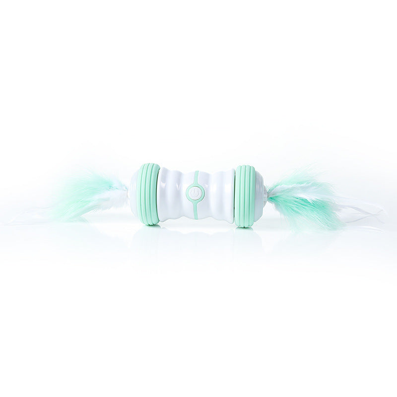 KFX-2480701 USB Rechargeable Electric Cat Toy with LED Flashing Rolling Ball and Feather Sticks