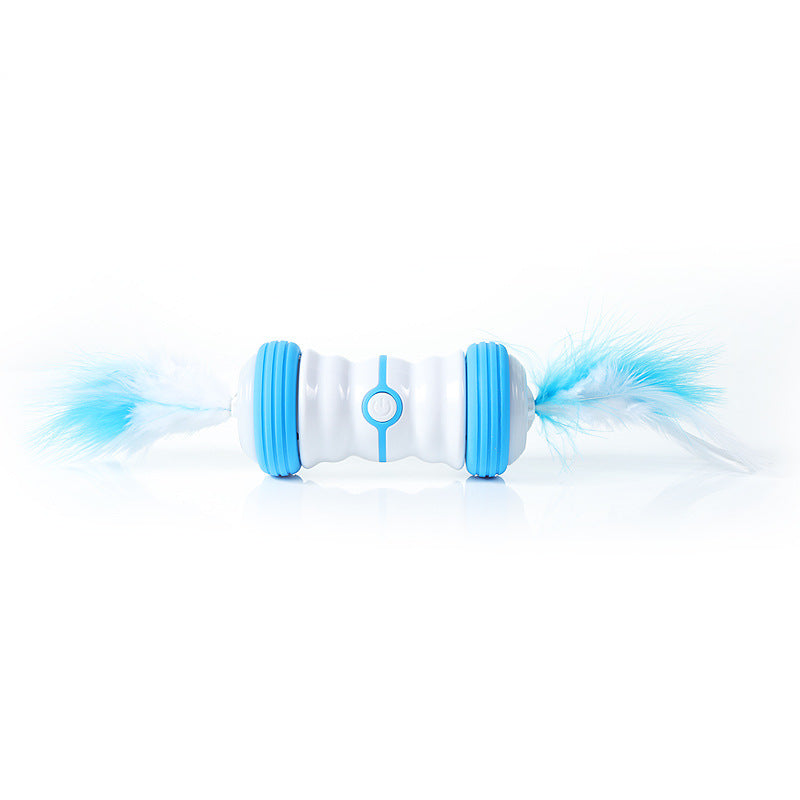 KFX-2480701 USB Rechargeable Electric Cat Toy with LED Flashing Rolling Ball and Feather Sticks
