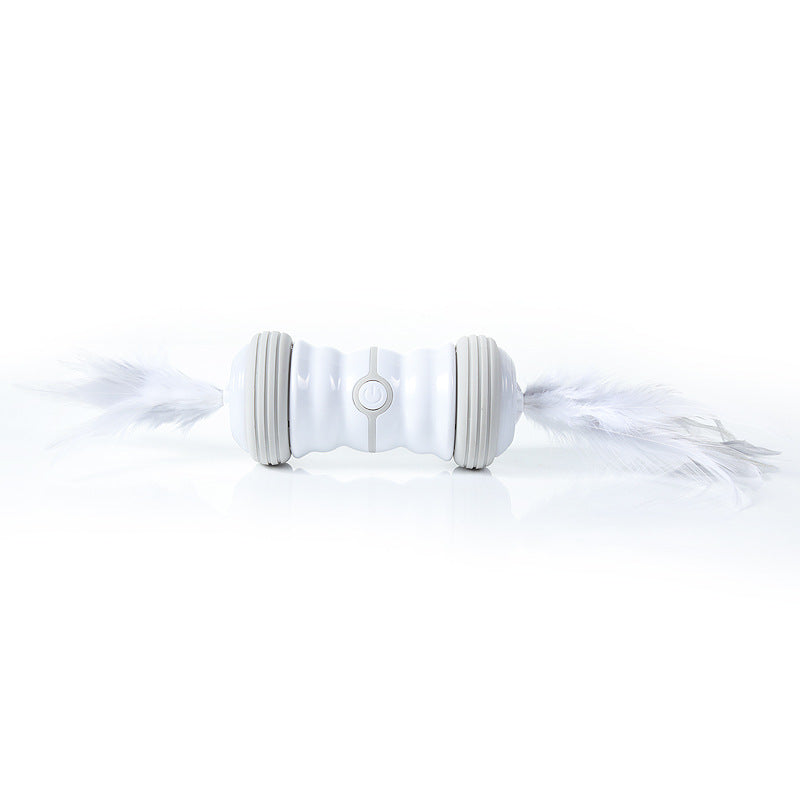 KFX-2480701 USB Rechargeable Electric Cat Toy with LED Flashing Rolling Ball and Feather Sticks