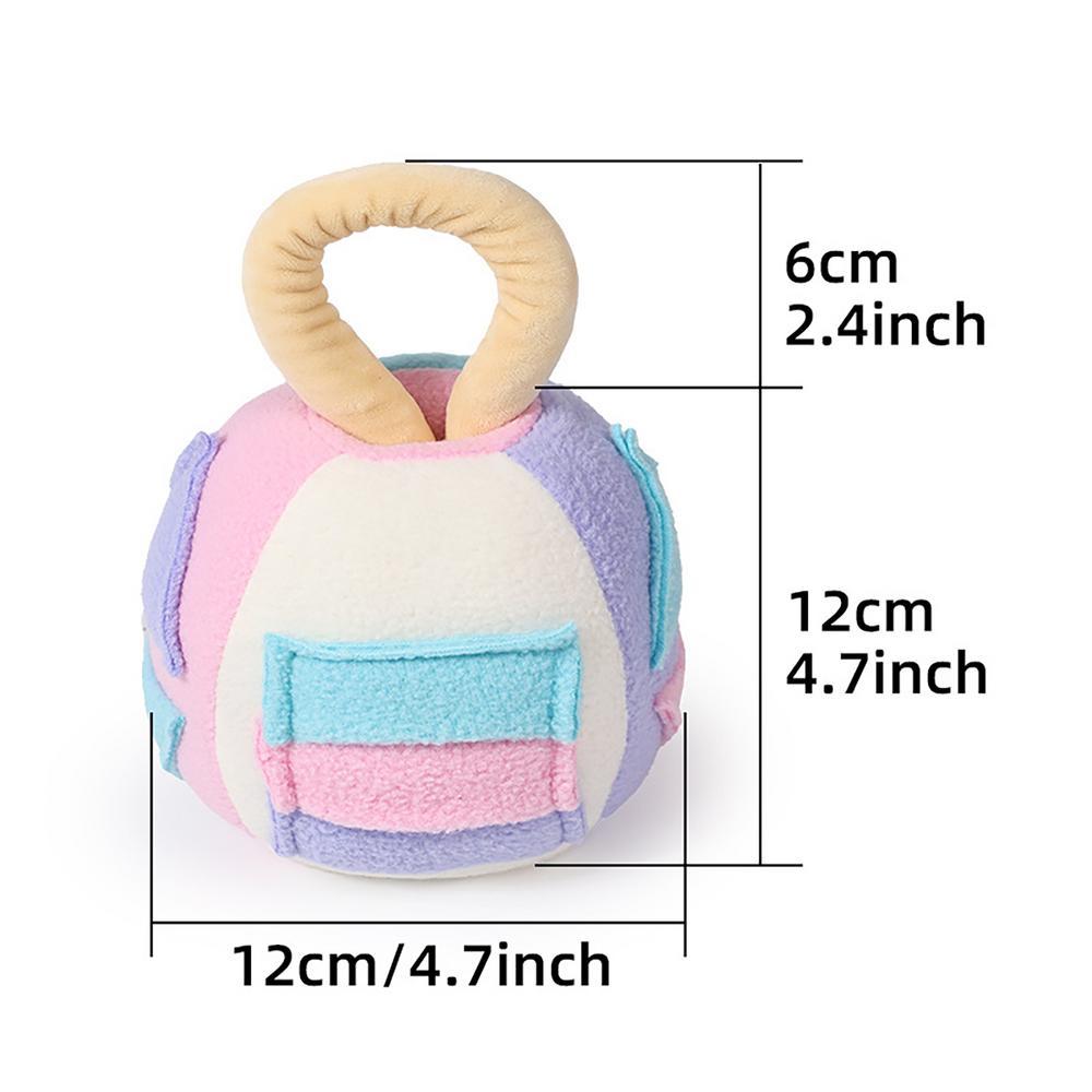 KFX-2481341 Interactive Squeaky Plush Ball Toy for Dogs - Treat Dispenser and Chew Toy, Teeth Cleaning & Engagement