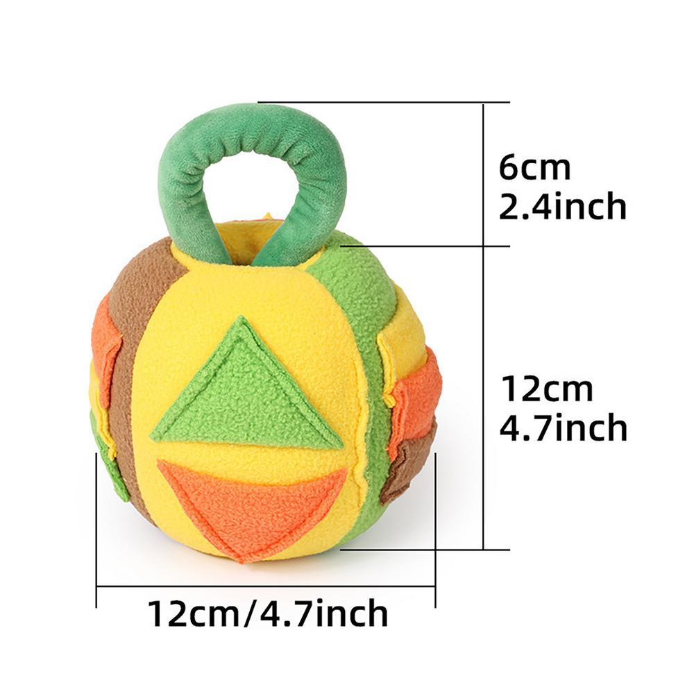 KFX-2481341 Interactive Squeaky Plush Ball Toy for Dogs - Treat Dispenser and Chew Toy, Teeth Cleaning & Engagement