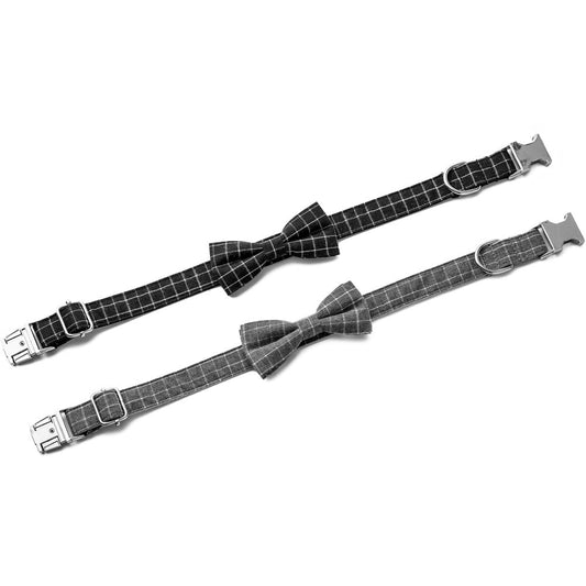 KFX-2481853 Plaid Nylon Dog Collar with Adjustable Alloy Socket, Size S/M/L