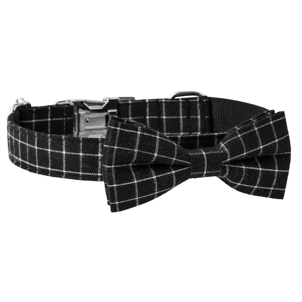 KFX-2481853 Plaid Nylon Dog Collar with Adjustable Alloy Socket, Size S/M/L