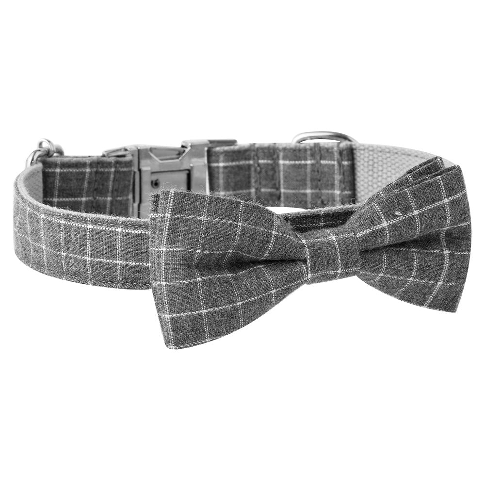 KFX-2481853 Plaid Nylon Dog Collar with Adjustable Alloy Socket, Size S/M/L