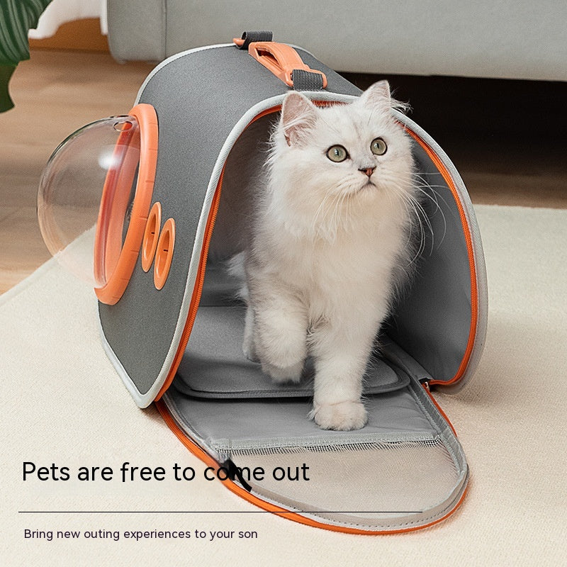 KFX-2482109 Gray Oxford Portable Large Capacity Pet Shoulder Bag - 15 Jin Capacity