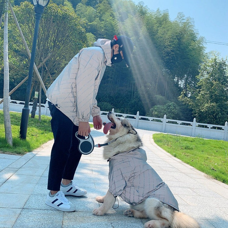 KFX-2484029 Windproof Raincoat for Pets - Reflective Casual Polyester Jacket