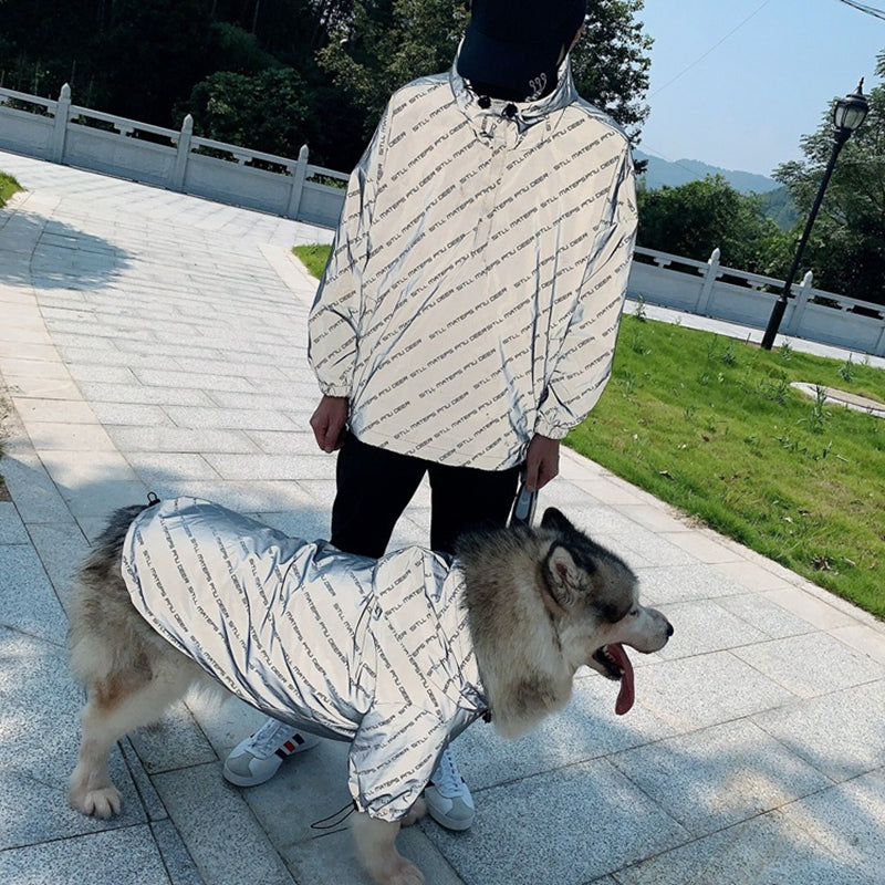 KFX-2484029 Windproof Raincoat for Pets - Reflective Casual Polyester Jacket