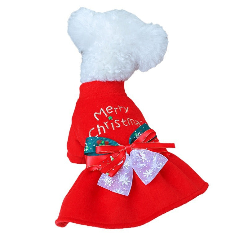 KFX-2485437 Festive Red Pet Clothing Collection for Dogs and Cats - Christmas Sweaters, Dresses, and Hoodies