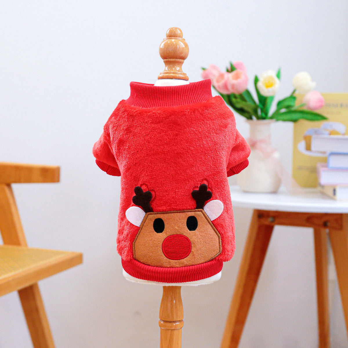 KFX-2485437 Festive Red Pet Clothing Collection for Dogs and Cats - Christmas Sweaters, Dresses, and Hoodies