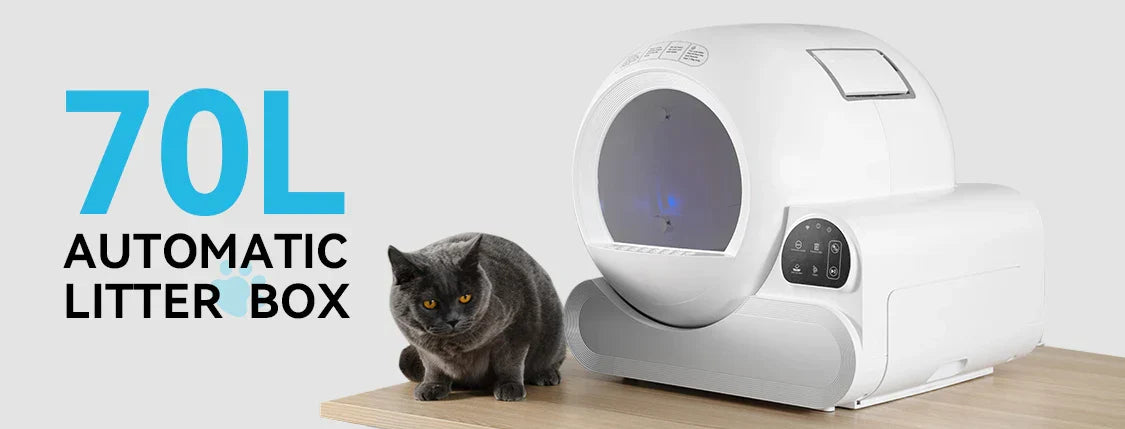 KFX-248723 Extra Large 70L Automatic Cat Litter Box with Wi-Fi Control and Odor Control for Multi-Pet Homes