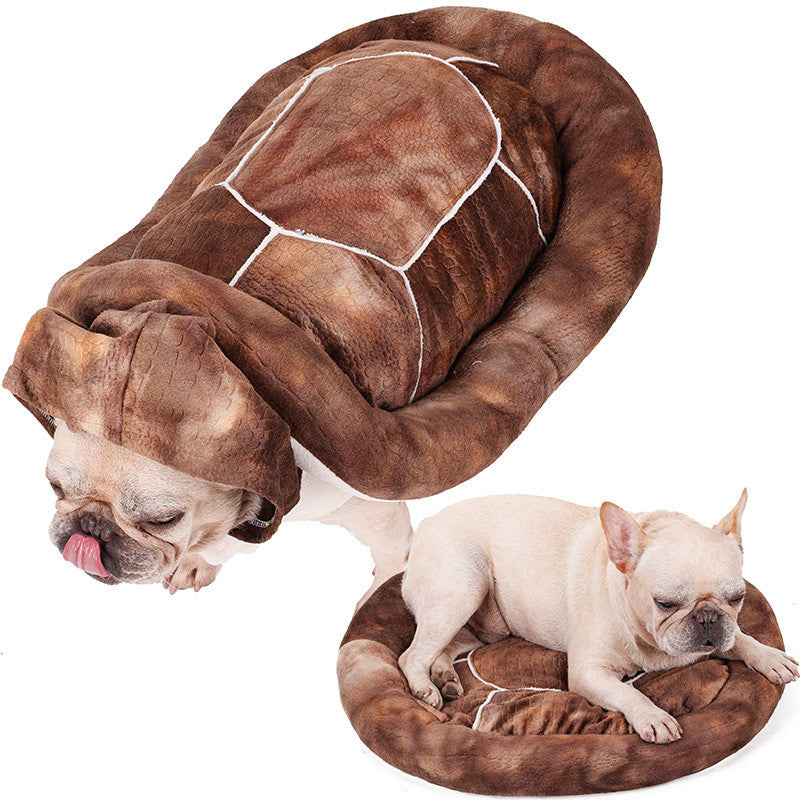 KFX-2487997 Multifunctional Pet Nest for Winter – Warm Polyester Clothing in Green & Brown, Sizes S to 3XL
