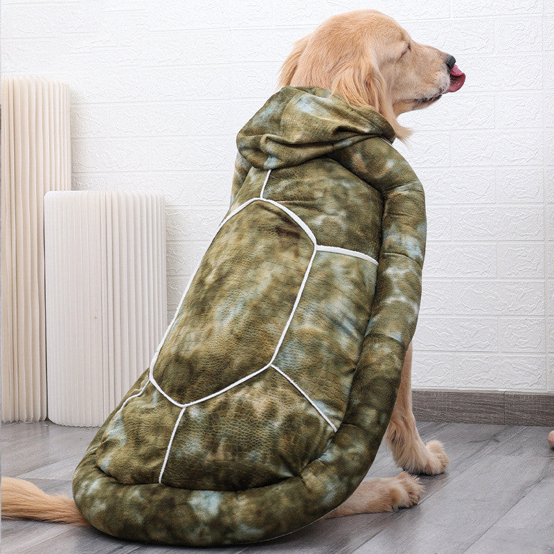 KFX-2487997 Multifunctional Pet Nest for Winter – Warm Polyester Clothing in Green & Brown, Sizes S to 3XL