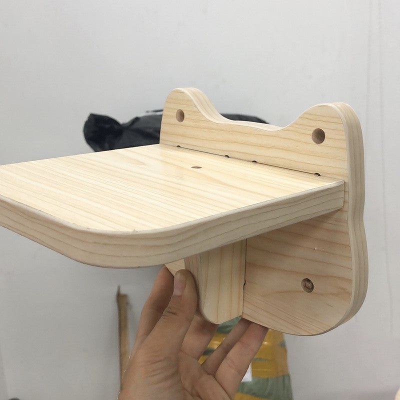 KFX-2488893 Wall-Mounted Solid Wood Cat Jumping Platform for Active Play