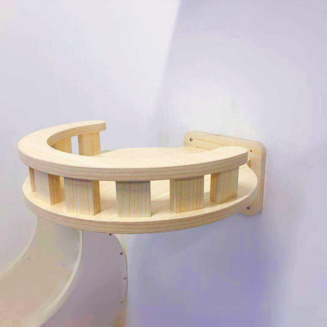 KFX-2488893 Wall-Mounted Solid Wood Cat Jumping Platform for Active Play