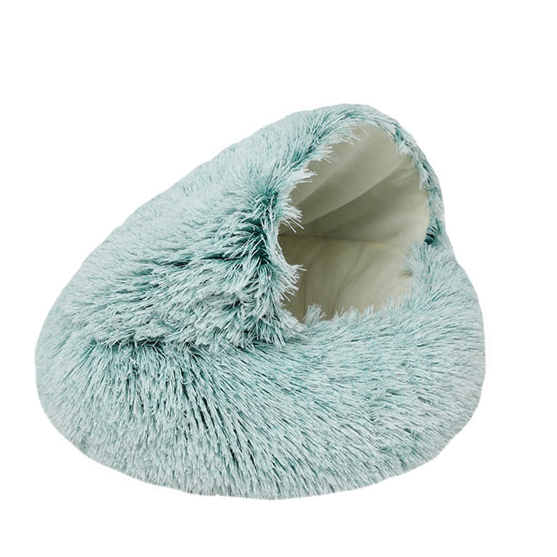 KFX-2489661 Cozy Crystal Velvet Half-Pack Cat Nest with Plush Interior and Oxford Base