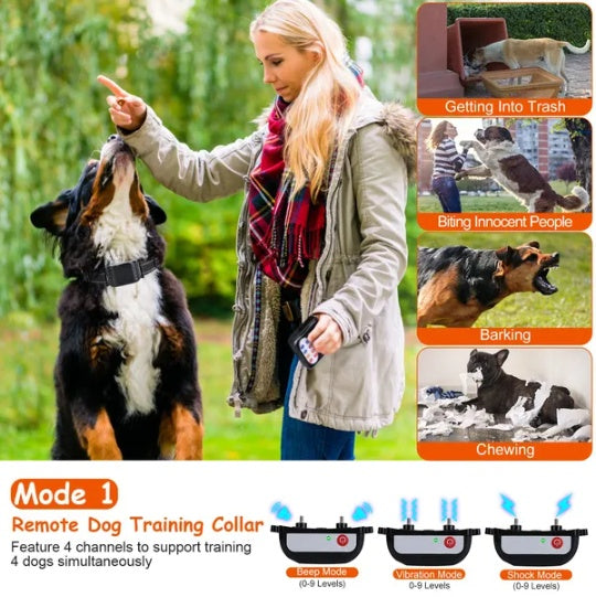 KFX-2491069 Wireless Dog Training Collar with 990FT Range, Waterproof Receiver, Beep/Vibration/Shock Modes, Rechargeable System