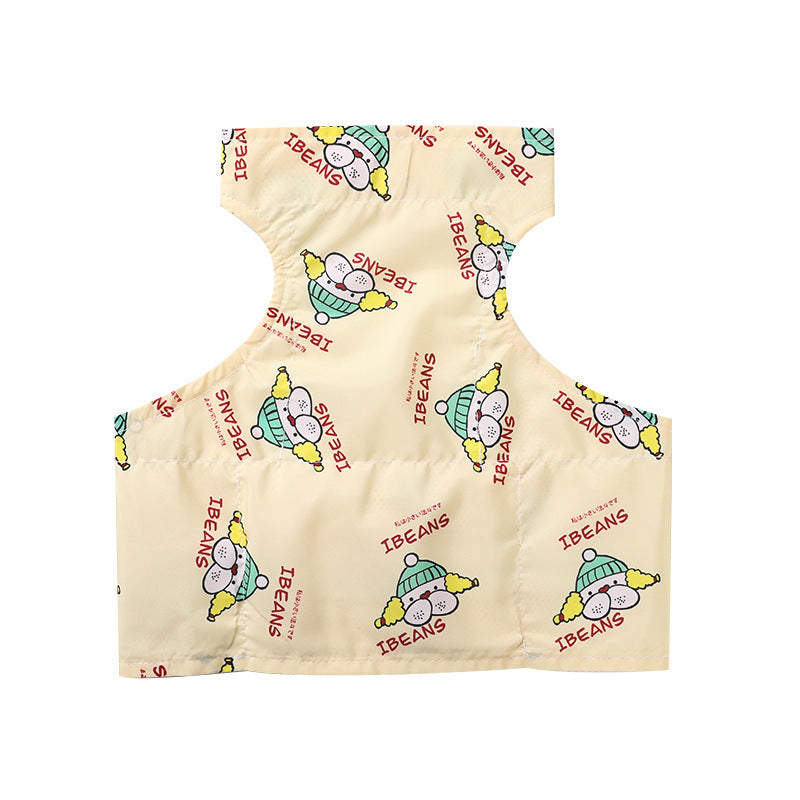 KFX-2491965 Cooling Ice Apron and Vest for Pets - Cartoon Styles in Blue Dinosaur, Yellow Bull, Pink Strawberry, Sizes S, M, L