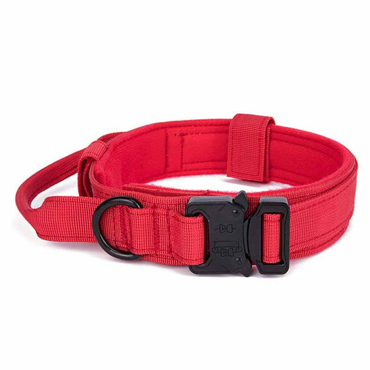KFX-2493373 Solid Color Outdoor Pet Collar for Medium and Large Dogs with Adjustable Fit and Durable Materials