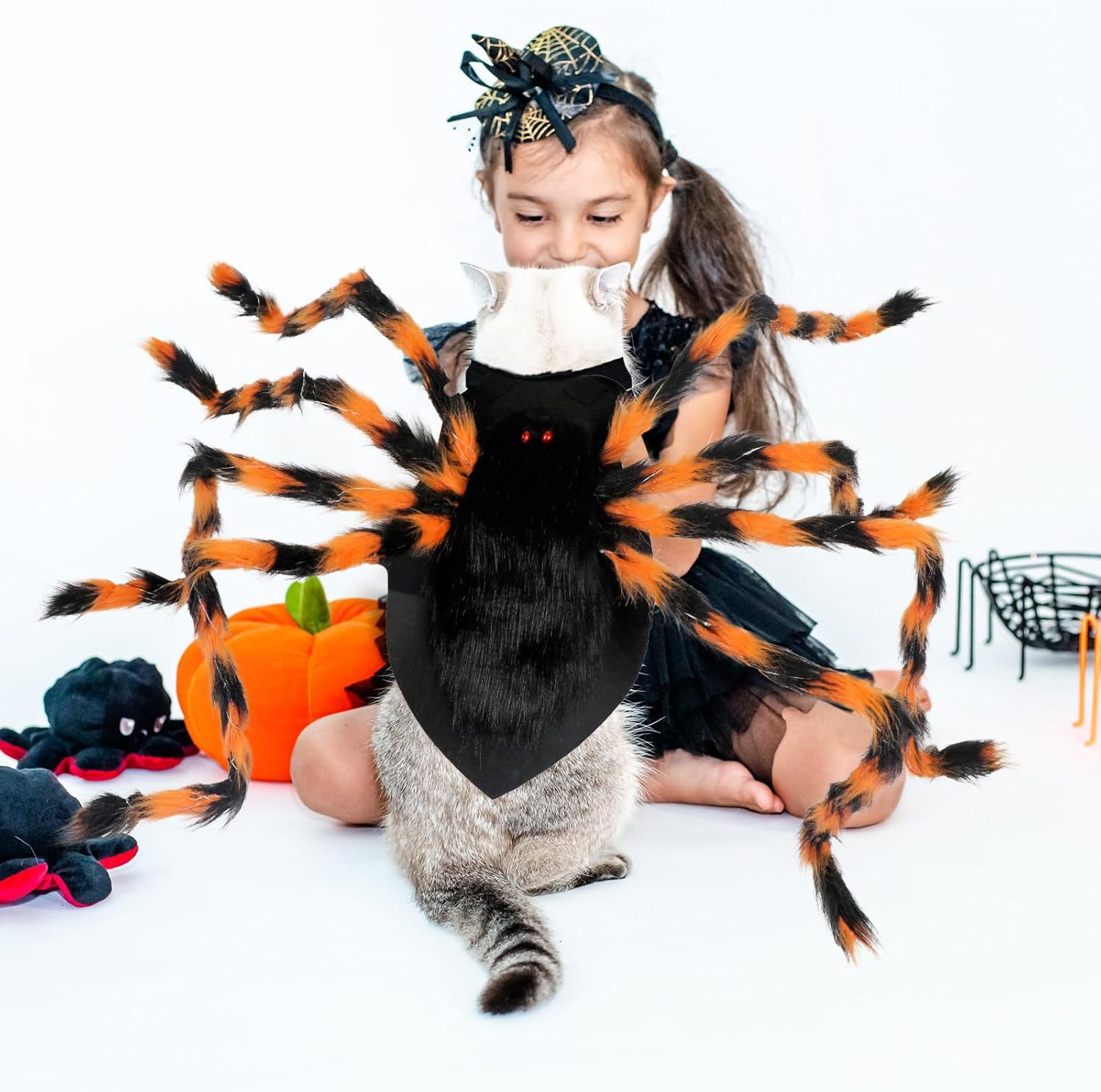 KFX-2495933 Luminous Spider Costume for Pets - Halloween Dress Up for Cats and Dogs in Multiple Sizes