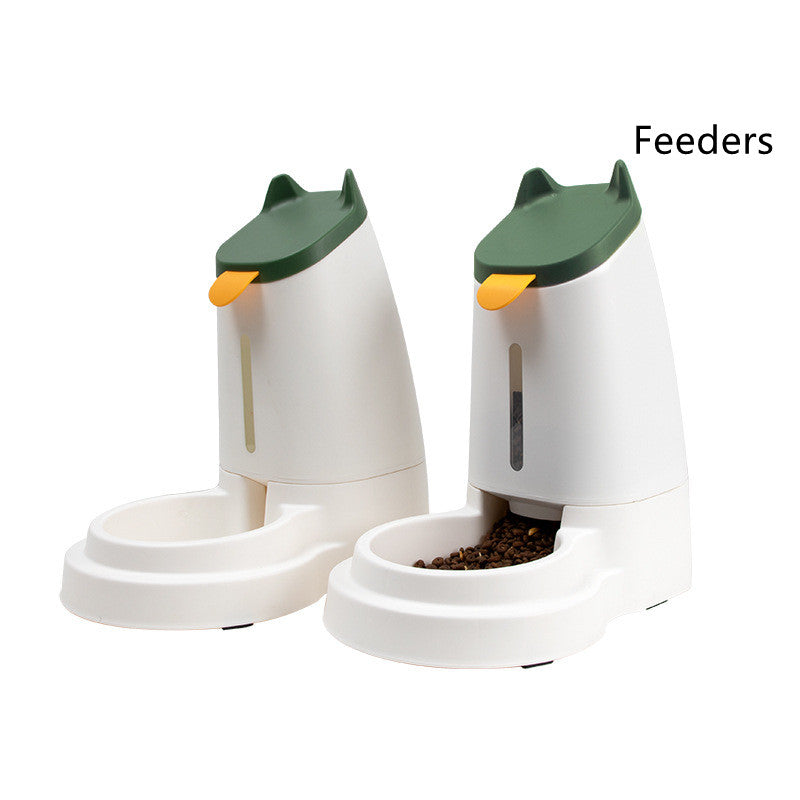 KFX-2497341 Automatic Large Capacity Pet Feeder and Water Dispenser in Grey, Blue, and Green