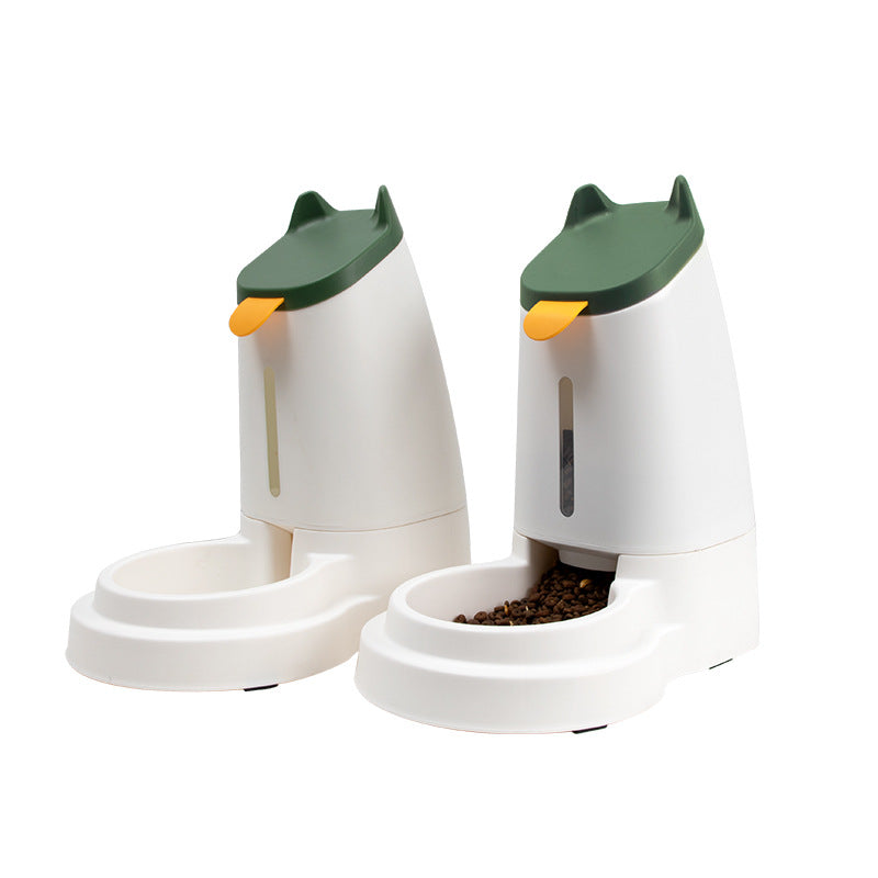 KFX-2497341 Automatic Large Capacity Pet Feeder and Water Dispenser in Grey, Blue, and Green