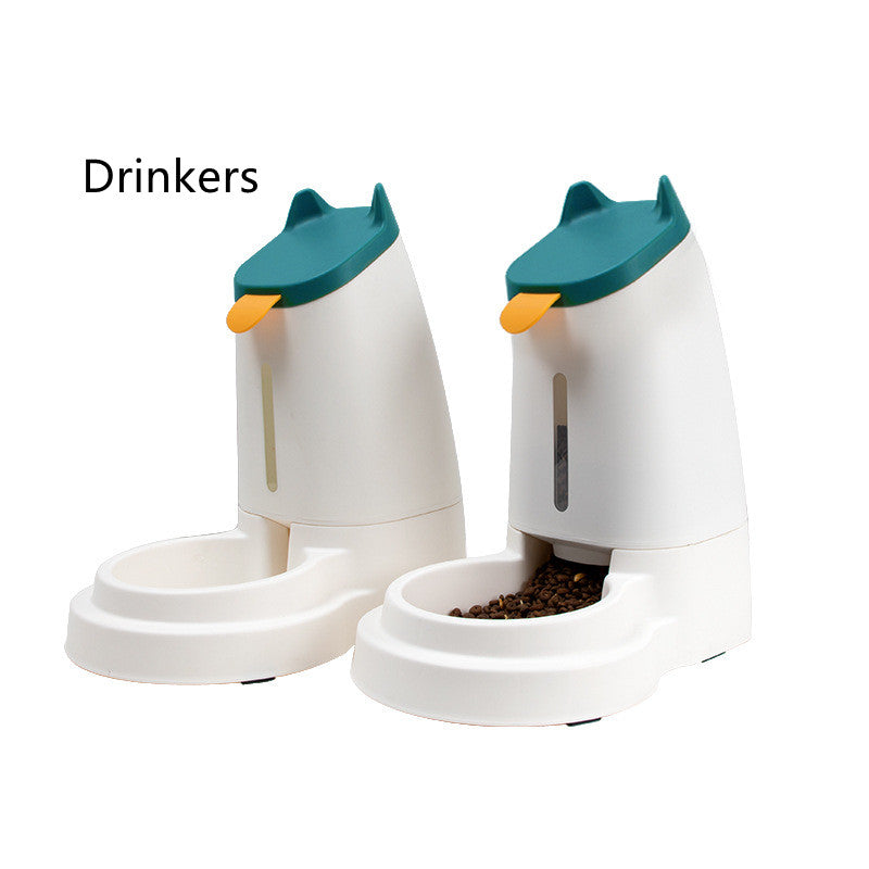 KFX-2497341 Automatic Large Capacity Pet Feeder and Water Dispenser in Grey, Blue, and Green