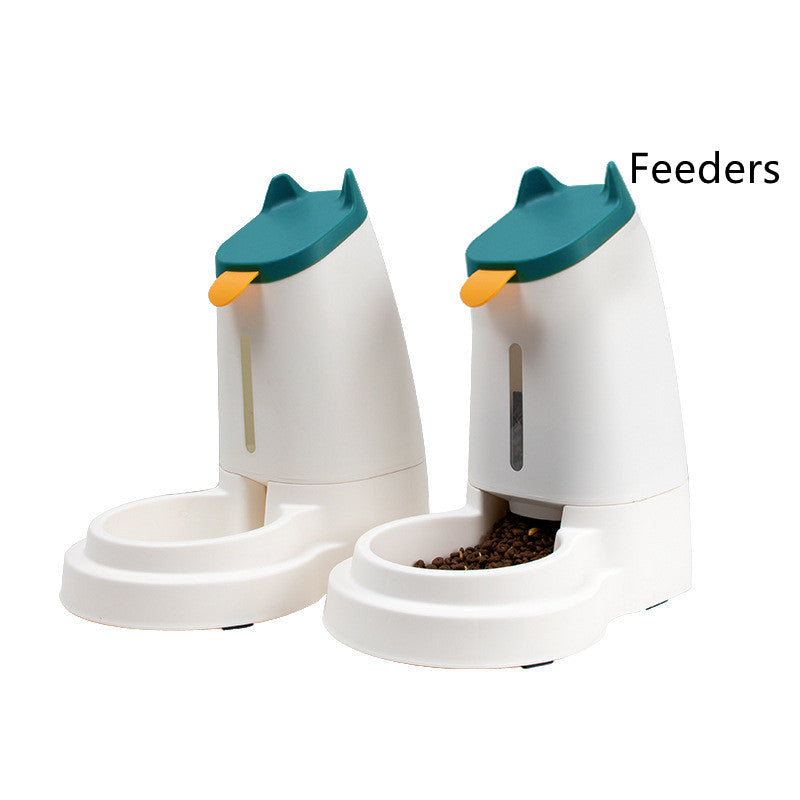 KFX-2497341 Automatic Large Capacity Pet Feeder and Water Dispenser in Grey, Blue, and Green